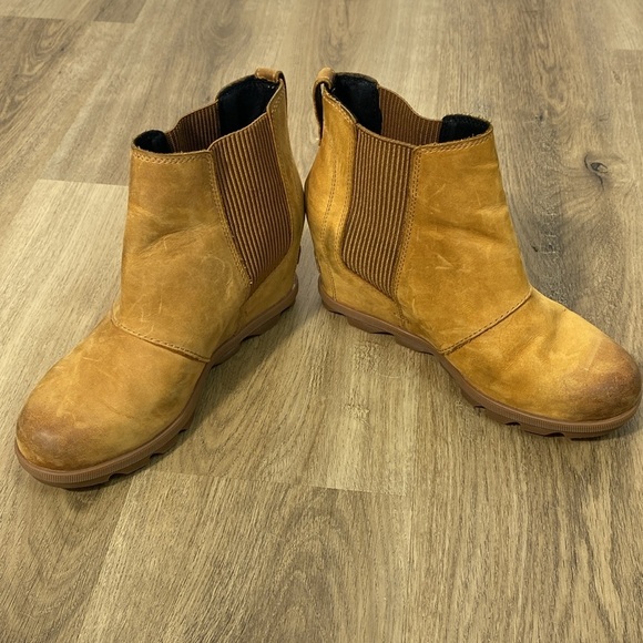 Sorel Joan of Arctic Leather Ankle Boots Wedge size 8 - Picture 6 of 16